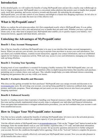 Open the Advantages of MyPrepaidCenter: A Guide to Activation