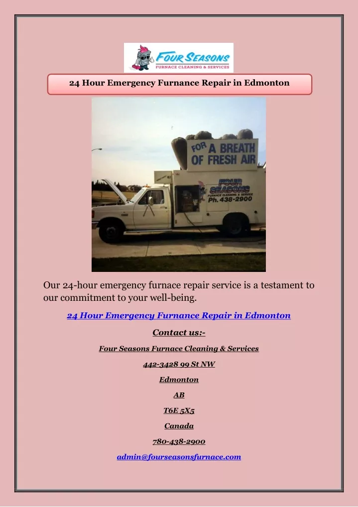 24 hour emergency furnance repair in edmonton