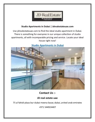 Studio Apartments In Dubai Jdrealestateuae