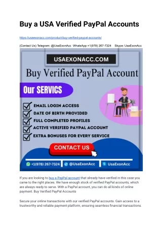 Buy USA Verified PayPal Account