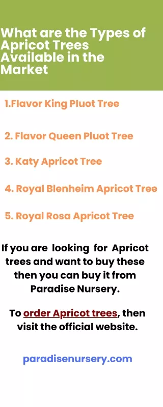 What are the Types of Apricot Trees Available in the Market