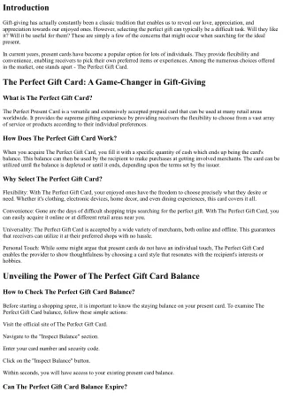 From Provider to Receiver: Revealing the Power of The Perfect Gift Card Balance