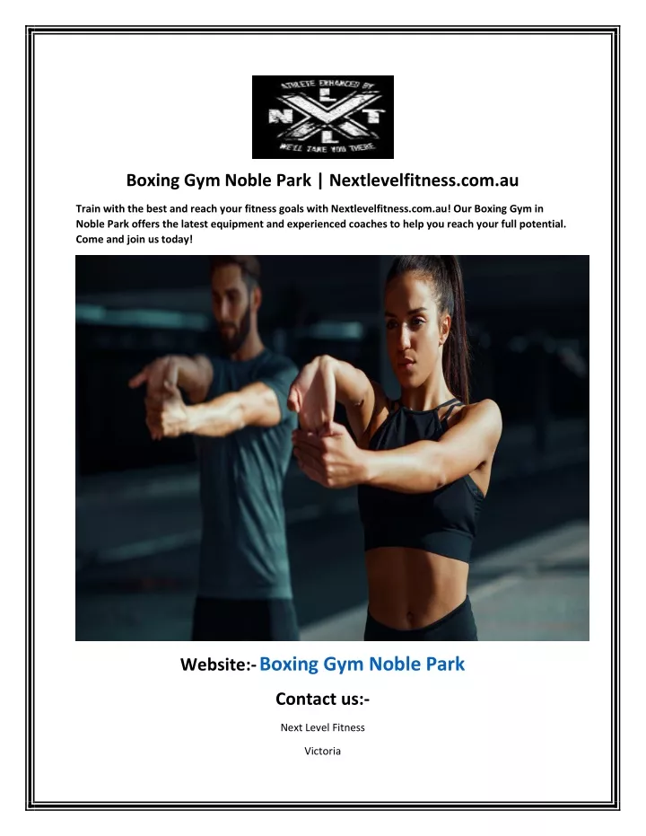 boxing gym noble park nextlevelfitness com au