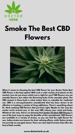 Smoke The Best CBD Flowers