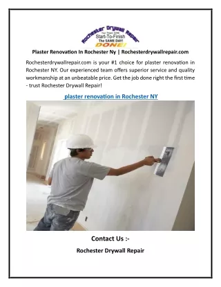 Plaster Renovation In Rochester Ny  Rochesterdrywallrepair