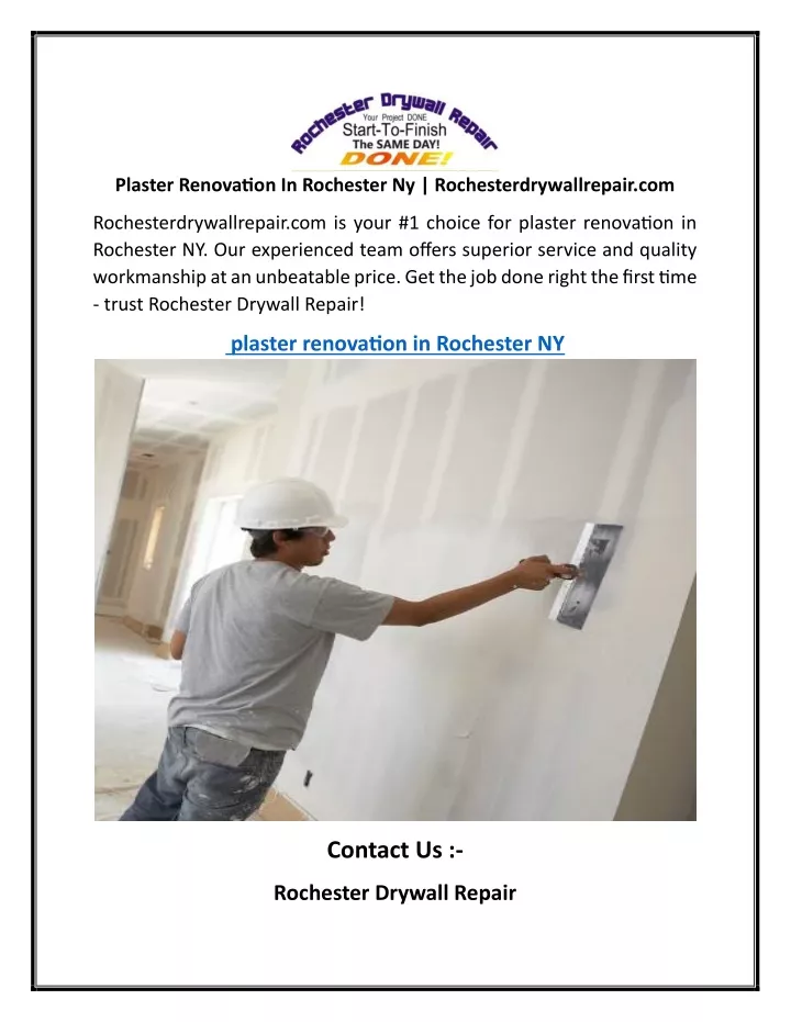 plaster renovation in rochester