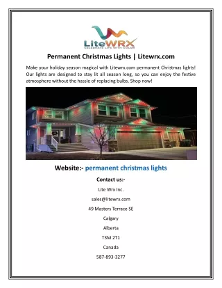 Permanent Christmas Lights  Litewrx