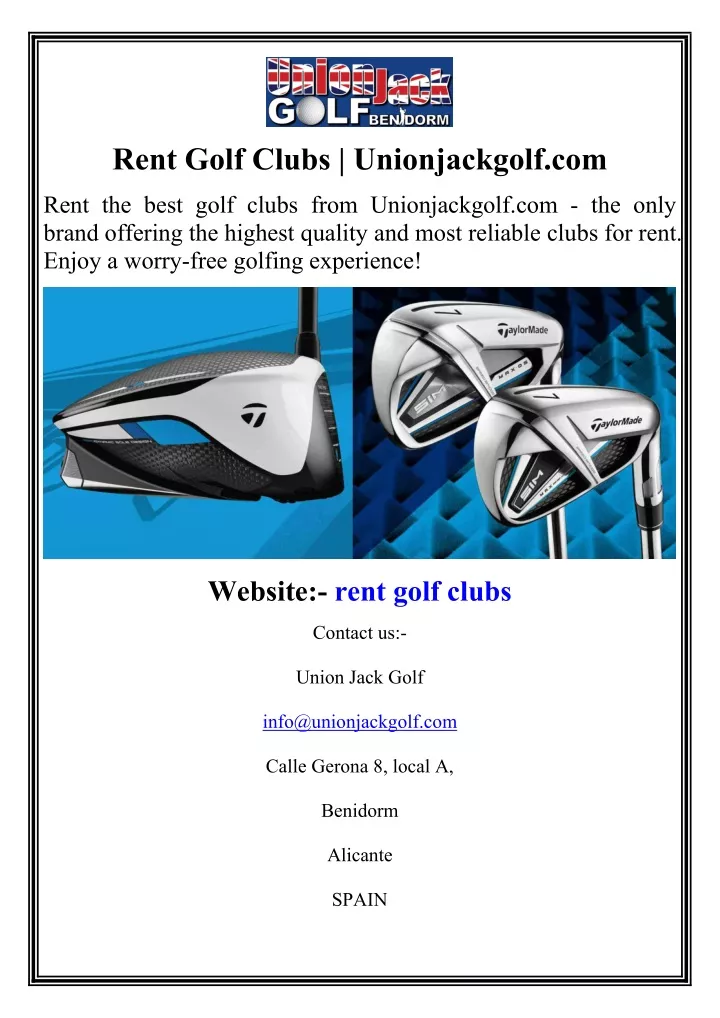 rent golf clubs unionjackgolf com