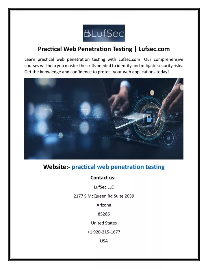 practical web penetration testing lufsec com