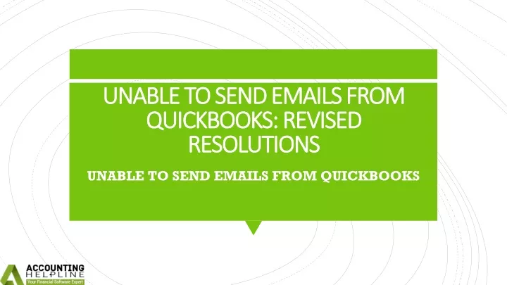 unable to send emails from quickbooks revised resolutions