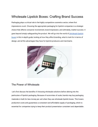 Wholesale Lipstick Boxes_ Crafting Brand Success