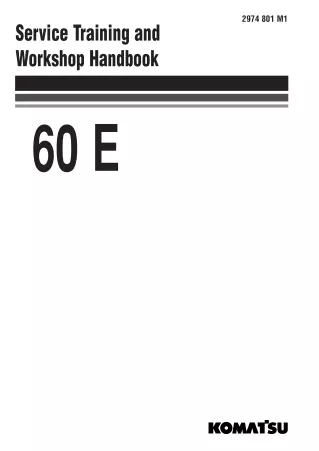 Komatsu 60E Wheel Loader Service Repair Manual