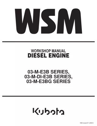 Kubota 03-M-DI-E3B SERIES Diesel Engine Service Repair Manual