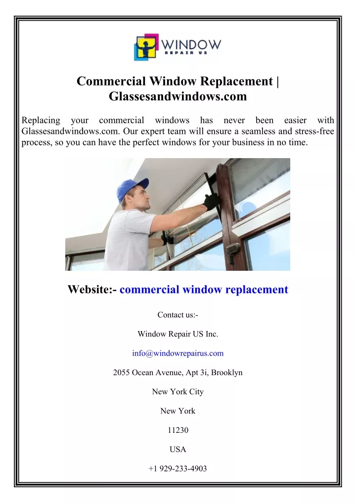 commercial window replacement glassesandwindows