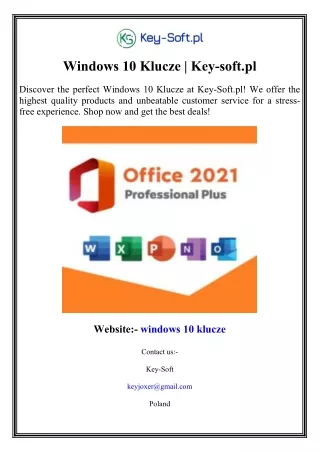 windows 10 klucze key soft pl