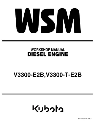 KUBOTA V3300-E2B DIESEL ENGINE Service Repair Manual