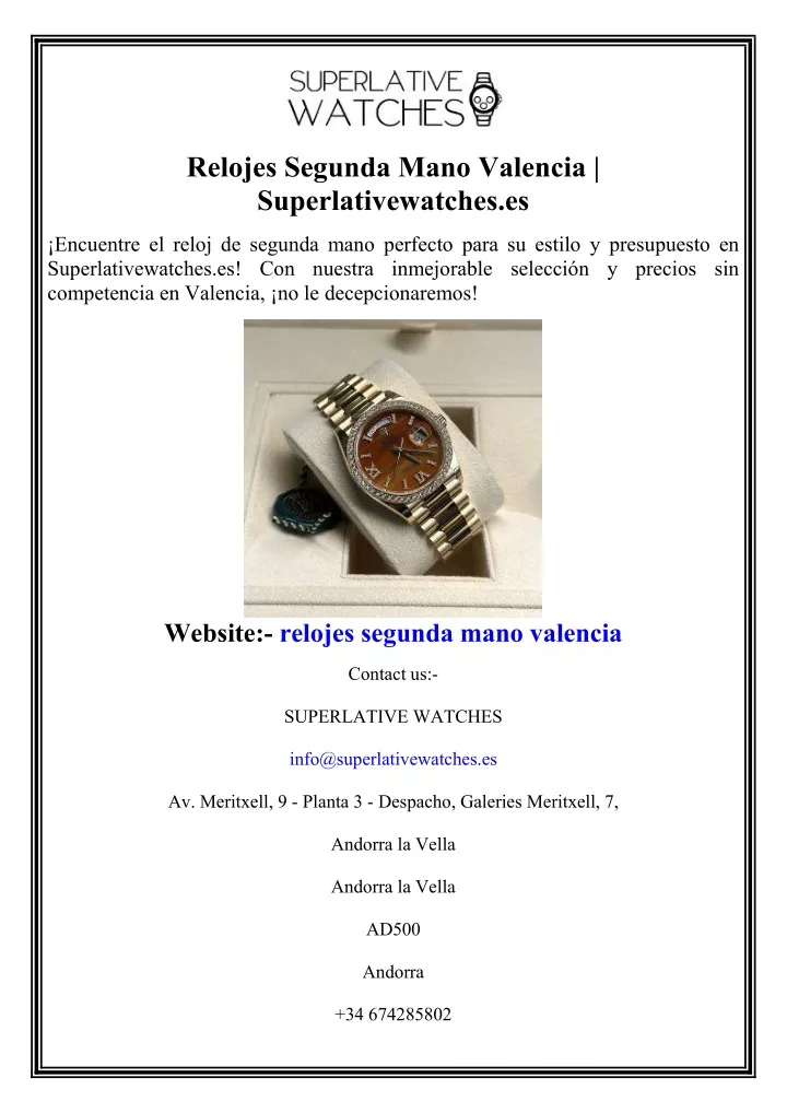 relojes segunda mano valencia superlativewatches