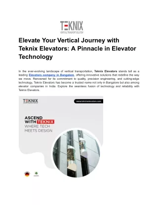 elevate your vertical journey with teknix