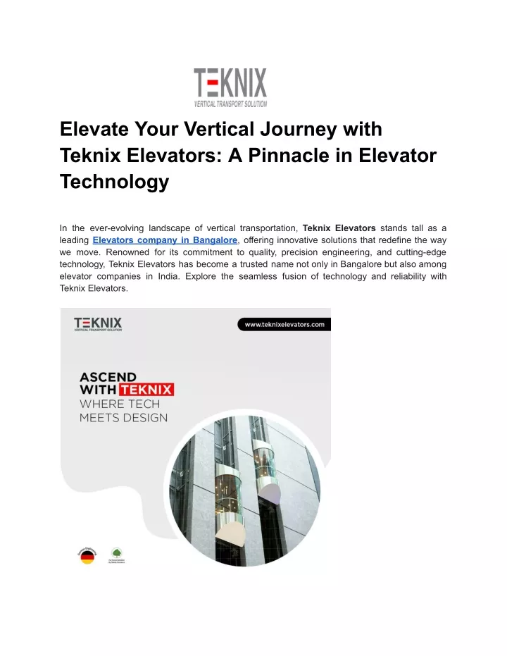 elevate your vertical journey with teknix