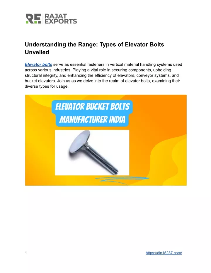 understanding the range types of elevator bolts