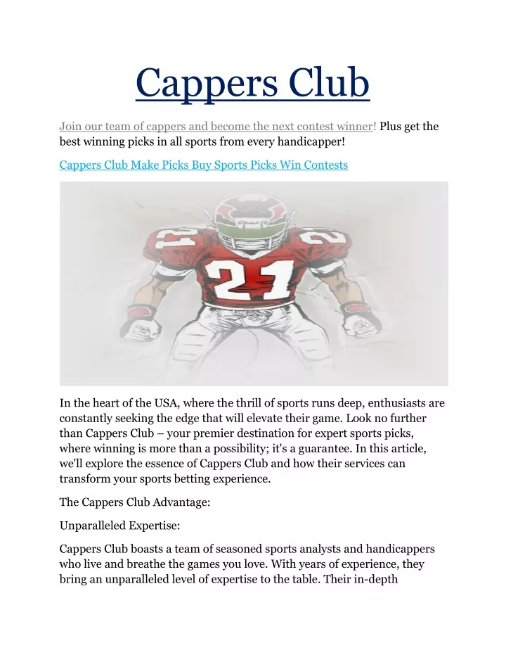 cappers club