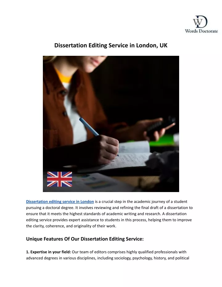 dissertation editing service in london uk