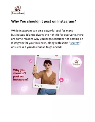 Why You should not post on Instagram