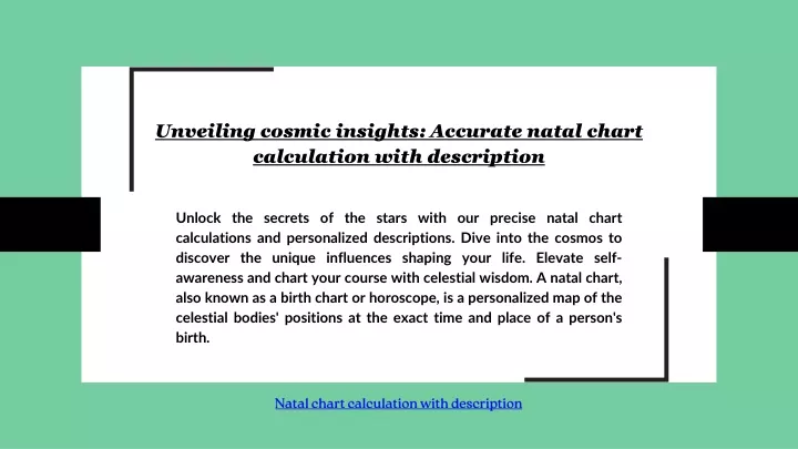 unveiling cosmic insights accurate natal chart