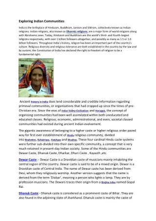 exploring indian communities