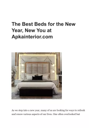 The Best Beds for the New Year - PDF 152024