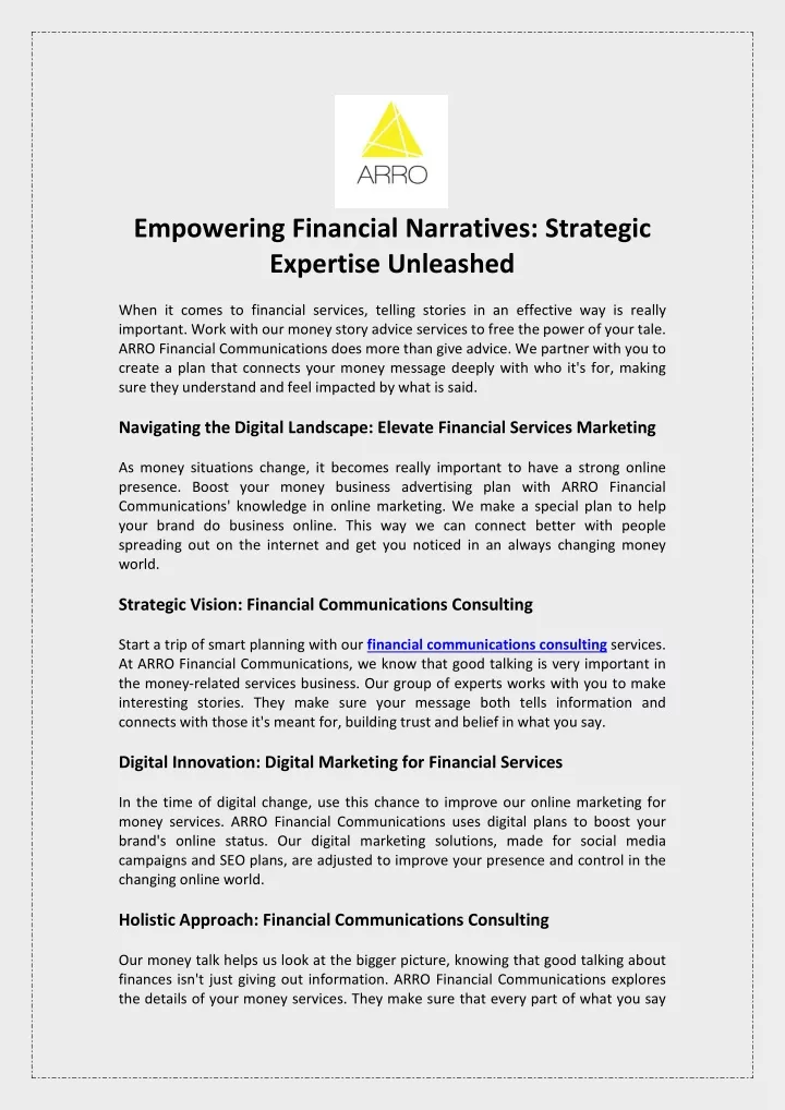 empowering financial narratives strategic