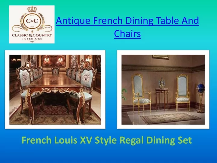 antique french dining table and chairs