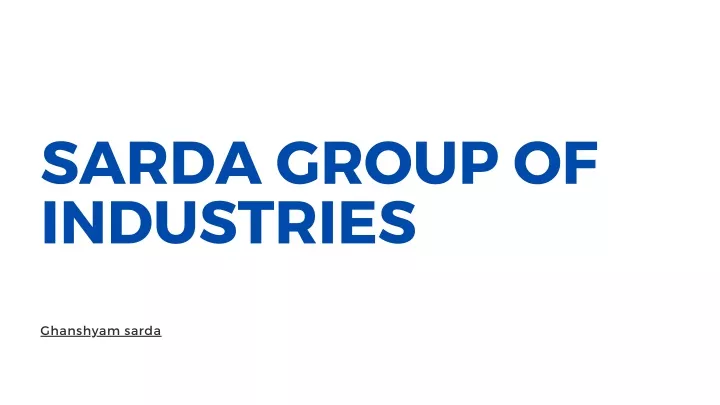 sarda group of industries