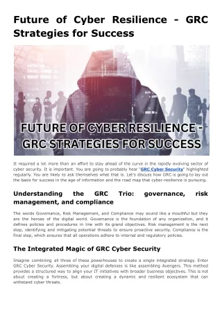 future of cyber resilience grc strategies