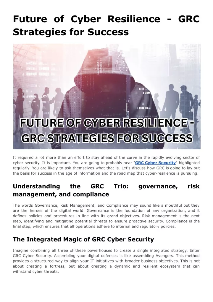 future of cyber resilience grc strategies
