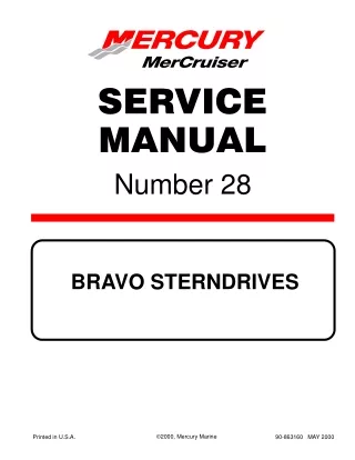 Mercury Mercruiser Marine Engines #28 Bravo Sterndrives Service Repair Manual