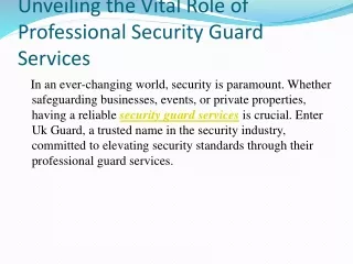 Security Guard Services