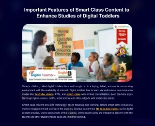 important features of smart class content