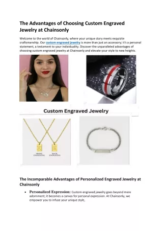 the advantages of choosing custom engraved
