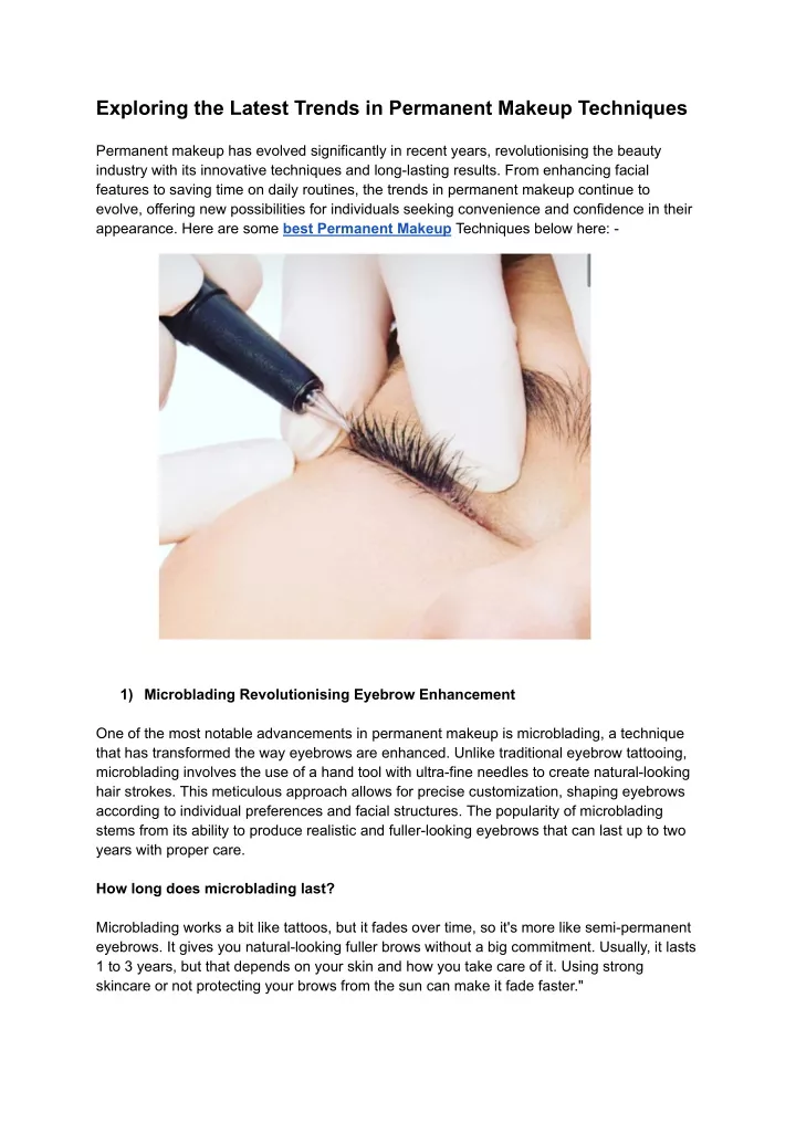 exploring the latest trends in permanent makeup