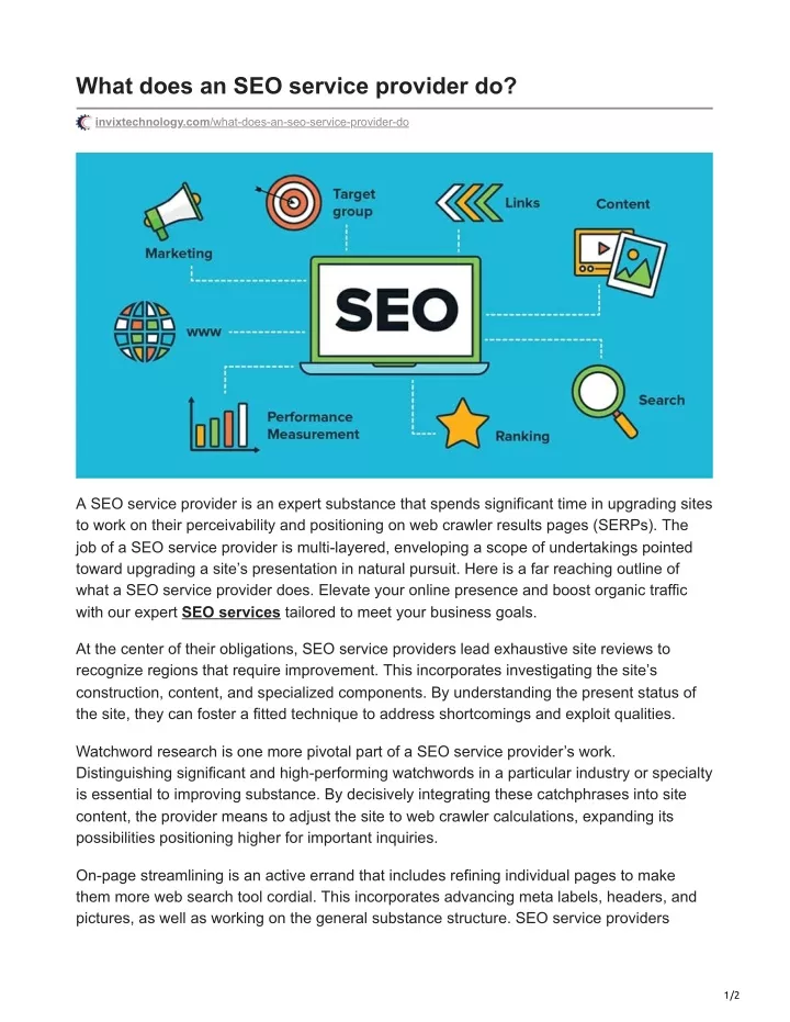 what does an seo service provider do