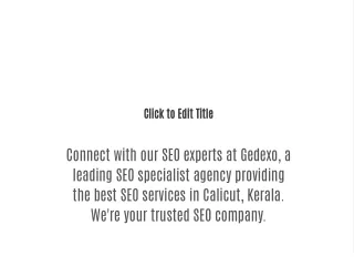 Unlock Online Success | SEO Specialist Agency  in Calicut, Kerala