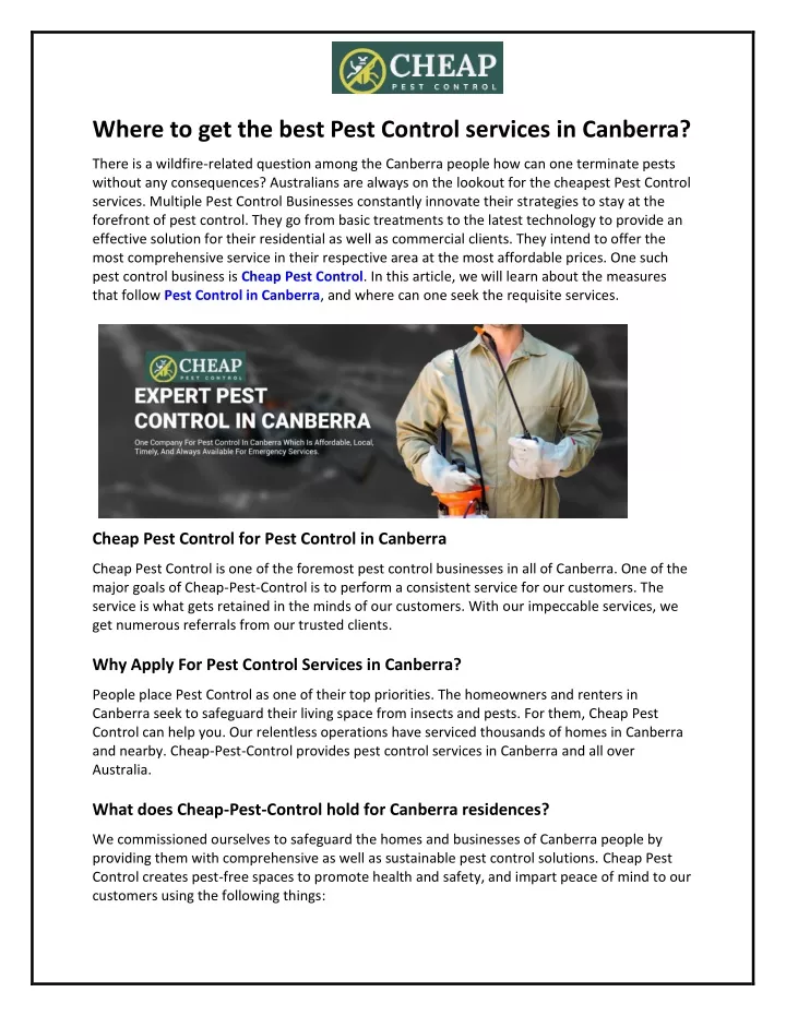 where to get the best pest control services