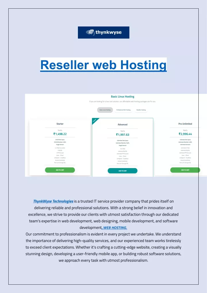 reseller web hosting