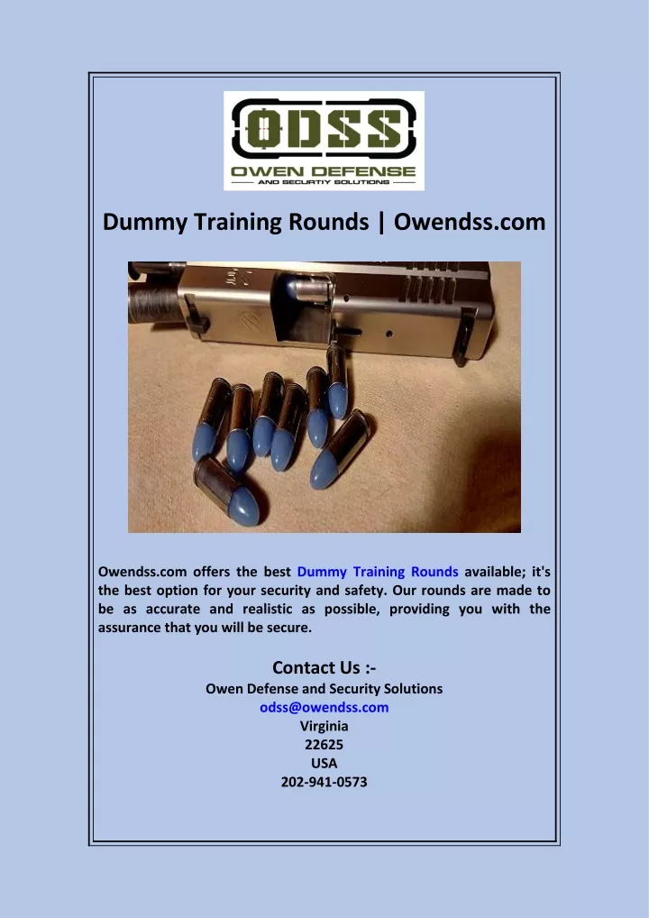 dummy training rounds owendss com