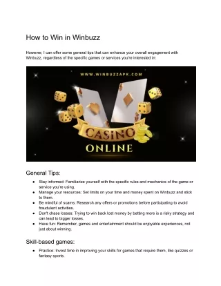 How to Win in Winbuzz