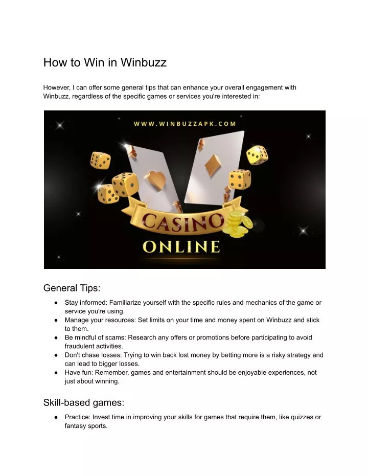 how to win in winbuzz