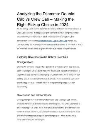 Analyzing the Dilemma Double Cab vs Crew Cab – Making the Right Pickup Choice in 2024