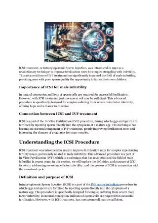 icsi treatment or intracytoplasmic sperm