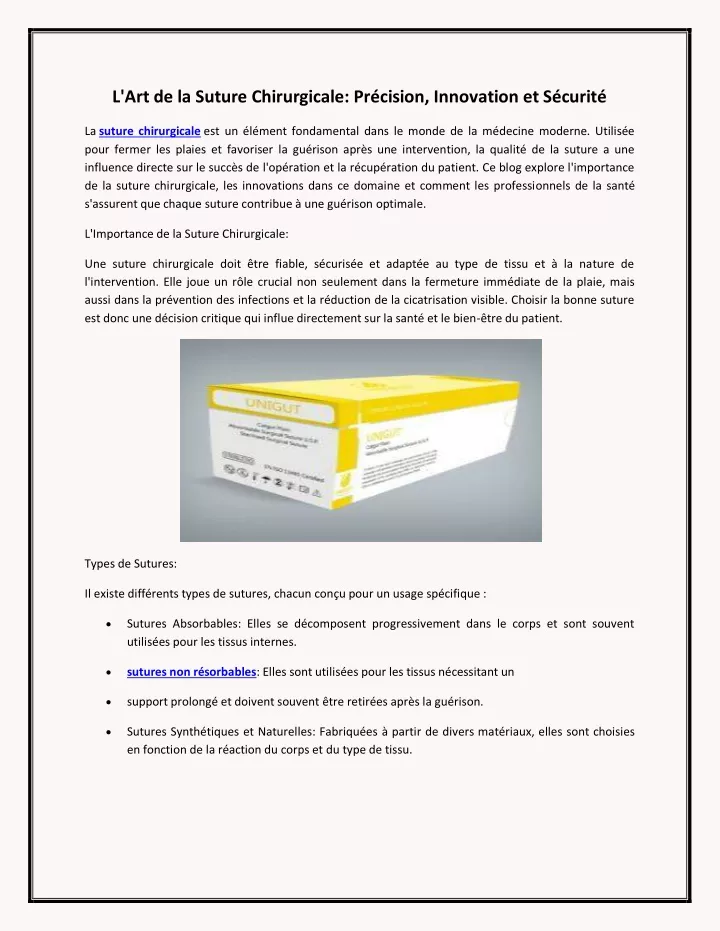 l art de la suture chirurgicale pr cision